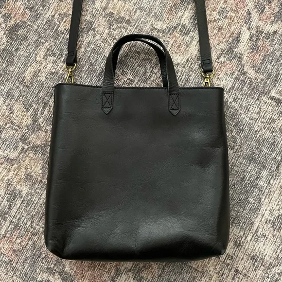 Madewell Crossbody Tote - Black Leather - Picture 2 of 11